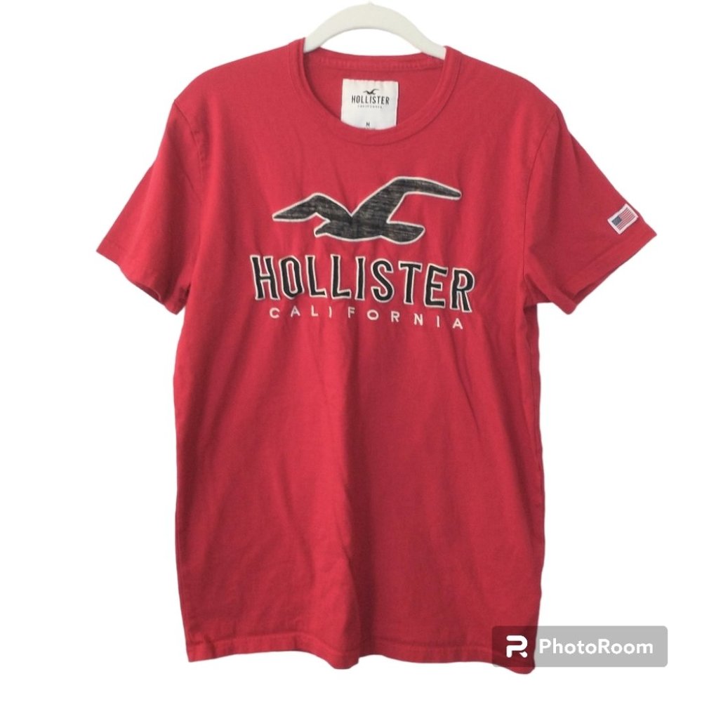Men's Hollister Red and Black Short Sleeve T-shirt Size Medium